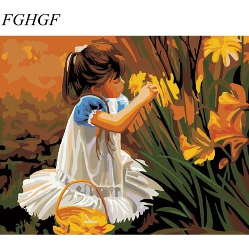 FGHGF Unframed Happiness Childhood DIY Painting By Numbers HandPainted Oil Painting On Canvas Wall Art Picture