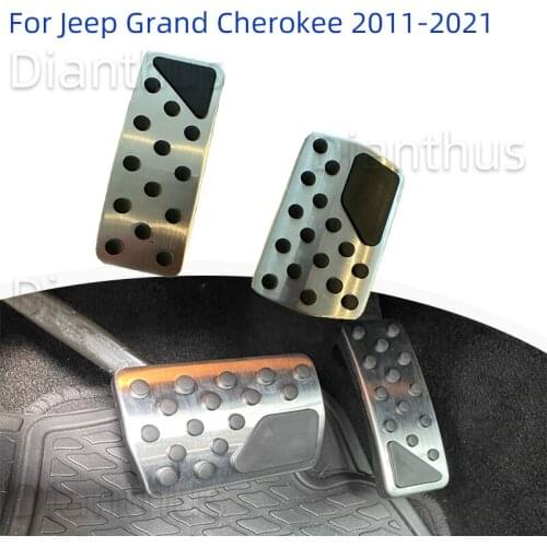 For Jeep Grand Cherokee 2011-2021 Car Accelerator Gas Brake Foot Pedal Cover Pad AT Pedals 2020 2019 2018 2017 2016 2015 2014 20