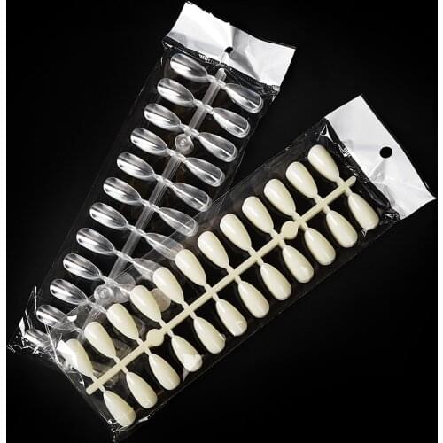 10Pcs 24 Almond False Nail Tips Fake Nail Polish Color Chart Display Board Acrylic UV Gel Polish Painting Practice Display Tools