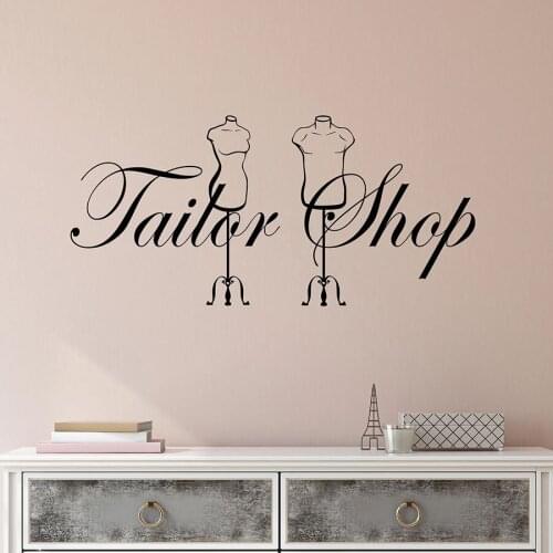 Wall Decal Tailor Shop Logo Mannequins For Seamstress Vinyl Window Sticker Interior Art Decoration Removable Creative Mural M640