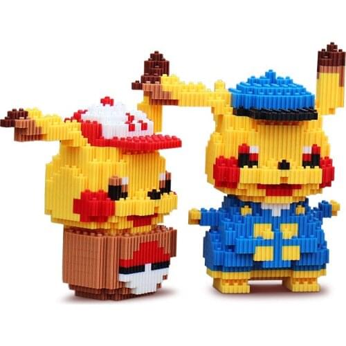 New Pokemon series Pikachu cute variant model series small building blocks puzzle assembled children toy gift