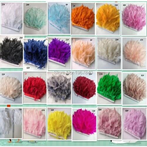 Wholesale 10 yards Natural Turkey Feather Fringe Trim Ribbon 10-15cm For Wedding Skirt/Dress/Clothes Decoration DIY Party Craft