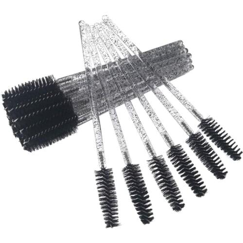 Disposable Glitter Black Eyebrow Eyelash Brushes Comb Eyelash Spoolies Lash Wands Makeup Brushes Mascara Wands 1000pcs