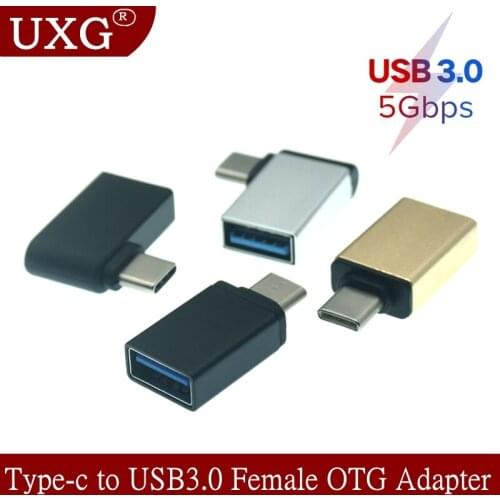 5Gbps Type-C OTG to USB3.0 Female adapter USB3.0 90 Degree Right Angled elbow bending Adapter