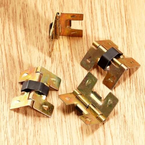 20pcs/4pcs Hinges gold Spring hinge 19*18mm decorative small cabinet drawer Jewelry wine box Iron Furniture Hardware Fittings