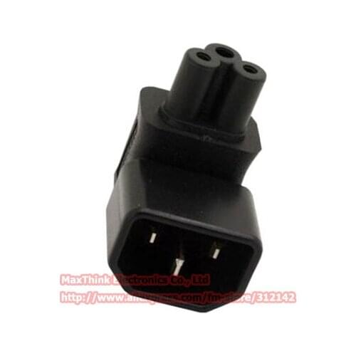 Right Angled IEC 320 C14 to IEC C5 Power Adapter, C14 Male to Micky Type C5 Female Angled Adapter/Free shipping/2PCS