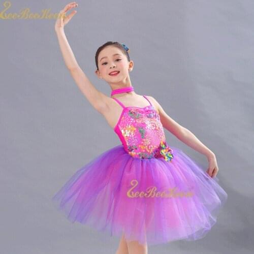 Adult Tutu Professionnel Women Sling Rose Sequins/Mesh Detachable 2-piece Set Dance Dress Ballet Dress Children Ballet costume