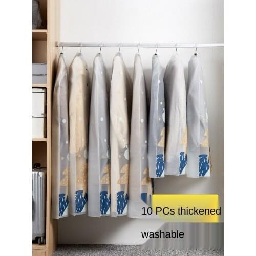 Clothes dustproof cover dustproof bag clothes hanging bag transparent hanging coat cover storage bag household suit cover