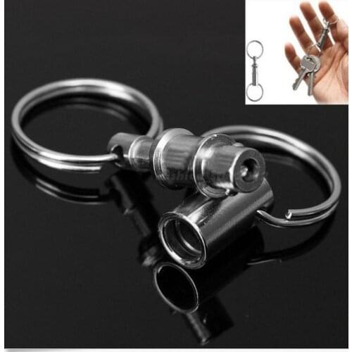Pull Apart Two Piece Key Chain Detachable Key Ring Quick Release Two Split Metalen Draad Ring Clip