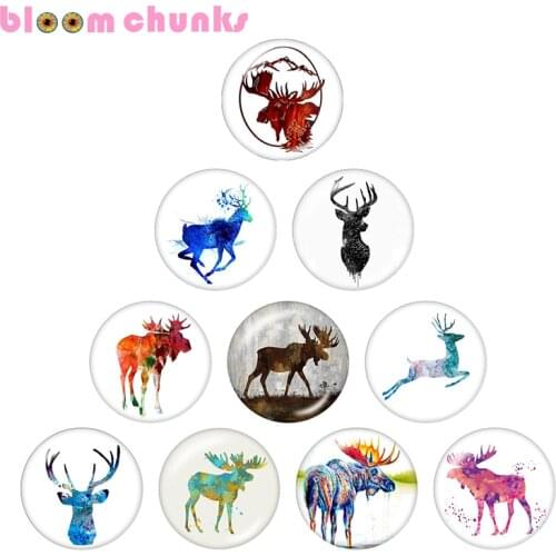 Christmas 12mm/18mm glass snap button Round photo glass cabochon jewelry flat back Making findings B7000