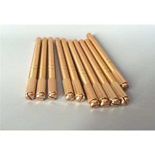 10PCS Manual Pen Permanent Makeup Eyebrow Pen Microblading Machine Tattoo Supply Golden Colors