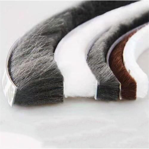 Self-adhesive Bristles Wool Pile Weatherstrip Sliding Door Window Brush Seal 9 x 5mm 9mm 15mm 23mm Gray White Brown