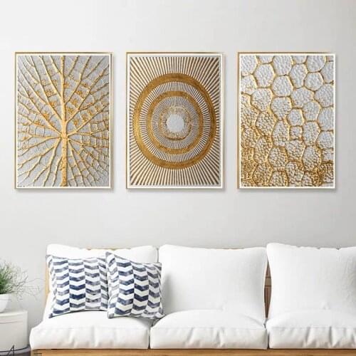 Modern Simple European Style Golden Texture Abstract Art Poster Sofa Home Background Wall Decoration Painting