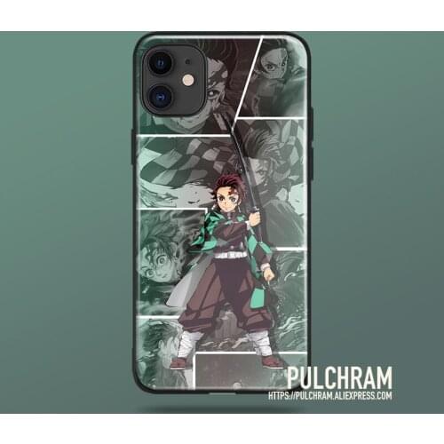 Demon Slayer Kamado Tanjirou Glass Soft Silicone Phone Case Cover Shell for IPhone SE 6s 7 8 Plus X XR XS 11 12 Mini Pro Max