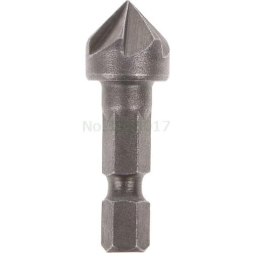 6 Flute Countersink Drill Bit 90 Degree Point Angle Chamfer Cutting Woodworking Tool