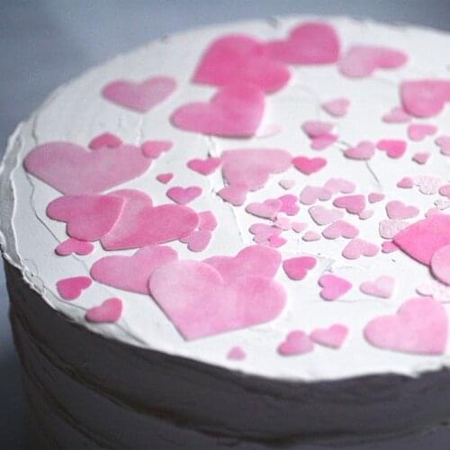 Valentines Day 150pcs/lot Heart pattern Edible Paper Wafer Cake Toppers,Edible Paper For Cakes Decoration Party Supply