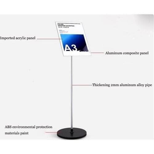 A3/A4 Vertical POP advertising rack indicator brand Hotel cars store Welcome card poster frame floor stand