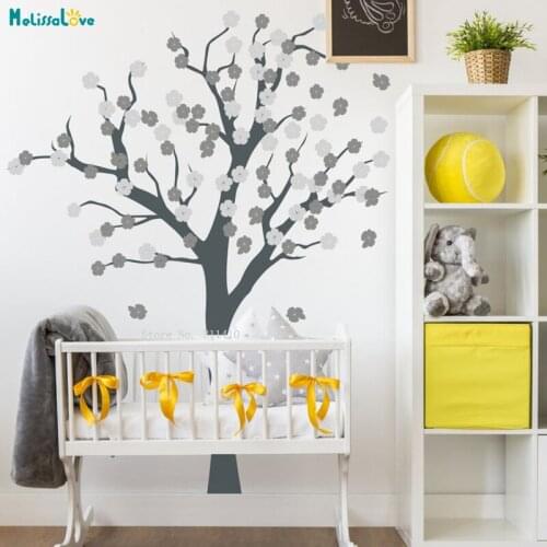 Lovely Peach Blossom Nursery Tree Wall Decal Vinyl Home Decor Sticker Large Size Kids Room Art Muals Removable YT3898