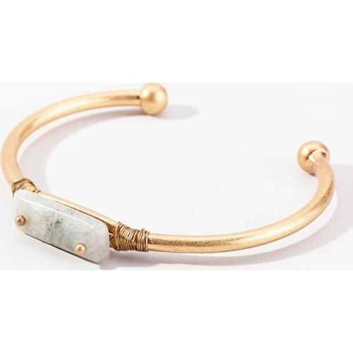 Vintage Gold Color Open Bracelet For Men/women/couples With Stone Circle Unique Accessories New Fashion 2020 Trend Hand Jewelry
