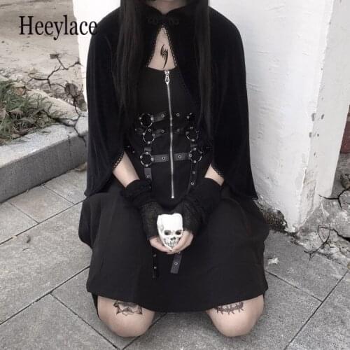 Japanese Women Black Gothic Lolita Dress European Clothes Victorian Renaissance Retro Chic Punk Style Mini Dress Girl Dresses