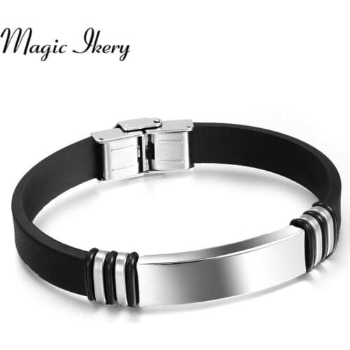 Magic Ikery simple and generous personality highly polished engraving bangles bracelets Fashion Jewelry for men MKBS-042