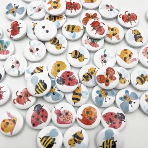 New 10/50/100pcs animals Mixed Wood Buttons 15mm Sewing Craft Mix Lots WB696