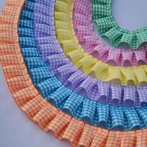 2 meters 25mm Lattice Wrinkle Lace Trim Ribbon Diy Hair Bow Clothing Curtains Sewing Decoration Materials