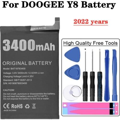3400mAh BAT18783400 Battery For DOOGEE Y8 Mobile Phone Bateria High quality Replacement Batterie Batteries + Tools