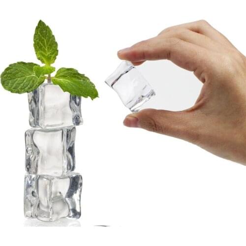50/20/lot Fake Ice Cubes Artificial Food Decoration Acrylic Crystal Cubes Party Decor Whisky Drinks Display Photography Pro