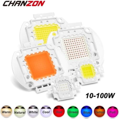 CHANZON 1pc High Power LED Chip 10W 20W 30W 50W 100W Warm Natural Cold White Red Green Blue Yellow RGB 440NM 660NM Full Spectrum