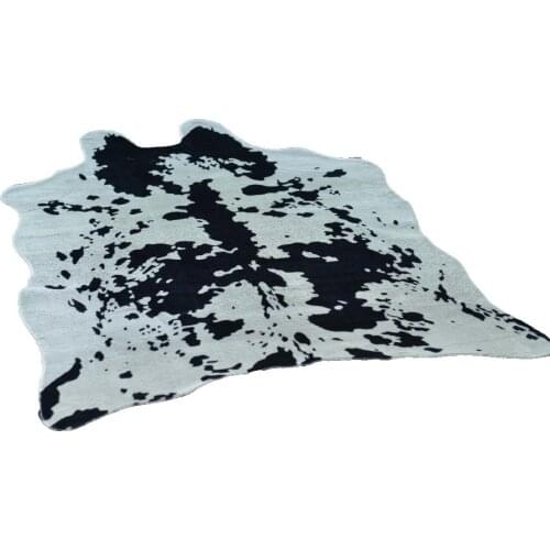 Black white milk cowhide carpet living room/fitting room cow fur area rug