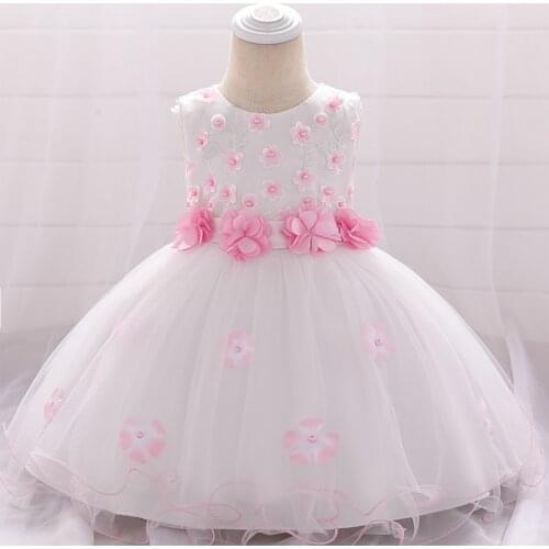 2021 Winter Flower 1 Year Birthday Dress For Baby Girl Party Child Dresses Girl Baptism Wedding Princess Tutu Dress 12 24 Month