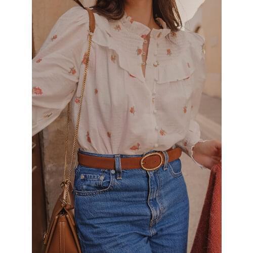 Elleest Stand-up Collar Blouses