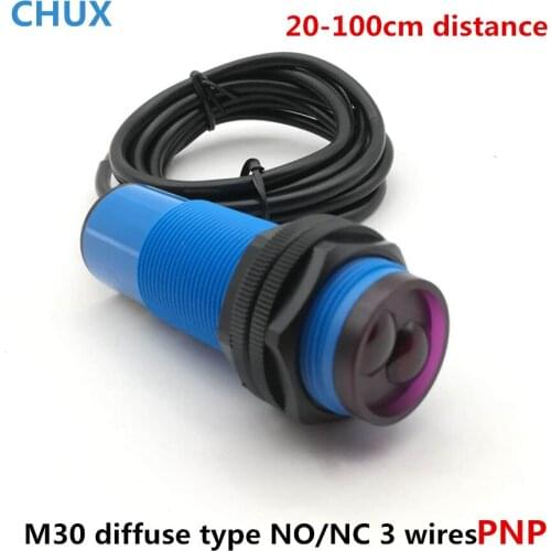 Photoelectric sensor m30 PNP switch free shipping 70CM Detection distance E30-3A70PA/PB light diffusion sensor pnp