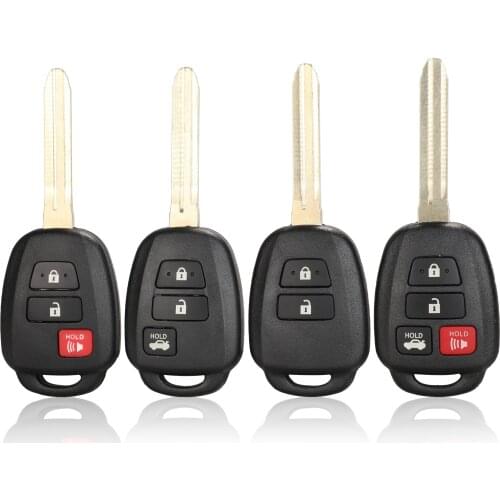 Jingyuqin 10pcs 2/3/4 Buttons Remote Car Key Shell Case Fob For Toyota CAMRY Corolla 2012-2017 RAV4 Prius TOY43 Blade Replace