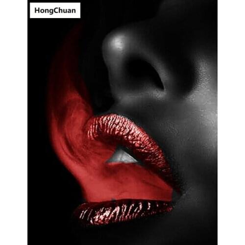 Sexy Red Lips 5D DIY Square/Round Diamond Painting Cross Embroidery Home Decoration High-end Mural Diamond Mosaic Gift