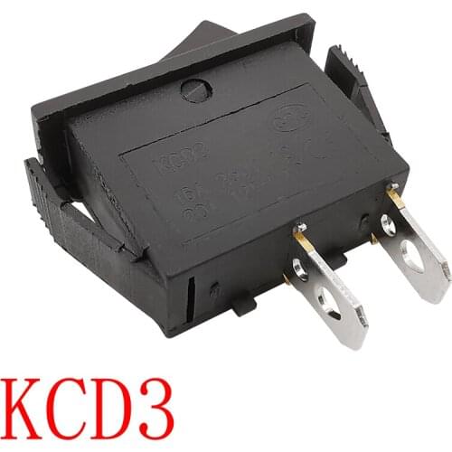 1Pcs KCD3 Rocker Switch 16A/250V 20A/125V 2 Pin ON-OFF Boat Ship Power Switch Black
