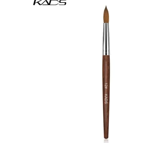 New 1PC 12# Kolinsky Sable Acrylic Nail Art Brush Red Wood Handle for UV Gel Nail Beautiful Designs Professional Manicure Tool