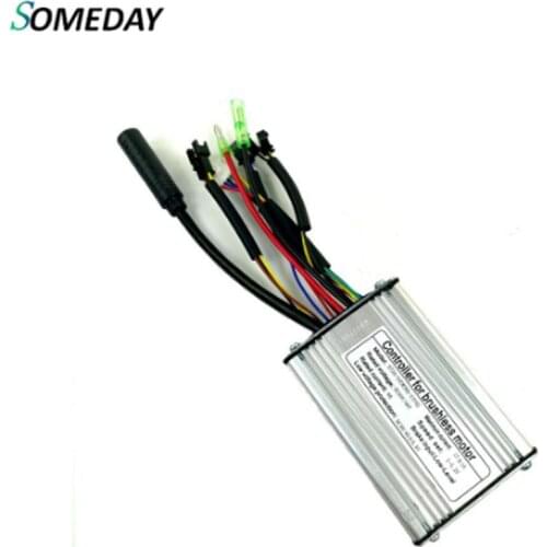 SOMEDAY Electric Bicycle 36V/48V 17A Square Wave KT Controller for Ebike 250W/350W Motor wheel with SM WP Plug and Light Line