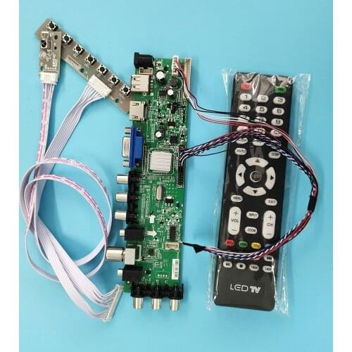 Kit For BT156GW02 V.0 VGA AV LED TV LVDS USB WLED digital HDMI remote DVB-T DVB-T2 1366X768 40pin Signal controller board 15.6"
