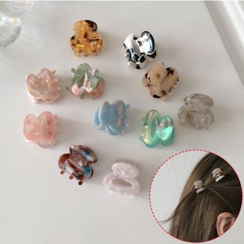 Korean Hair Claw Clips Barrette Clamps Jelly Color mini Acrylic Ponytail Crab Girls Hairpins Hair Styling Accessories For women