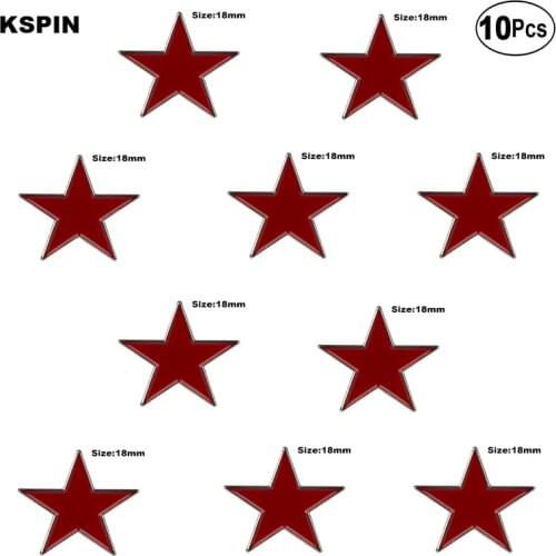 Red Star Lapel Pin Badge Lapel Pin Flag badge Brooch Pins Badges 10Pcs a Lot