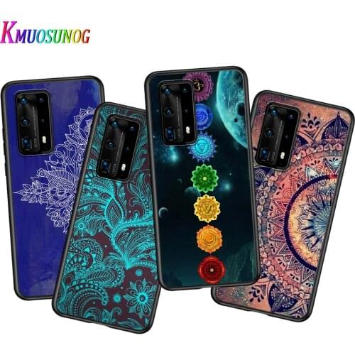 For Huawei P40 P30 P20 Pro Lite E Plus 5G Matte Phone Case Mandala Chakra Yoga for Huawei P10 P9 P8 Lite Phone Cover