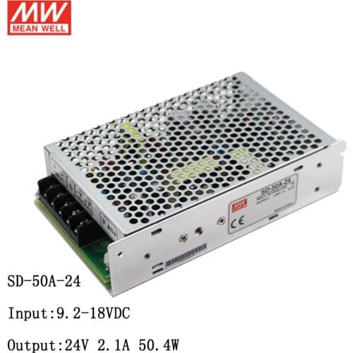 MEAN WELL SD-50A-24 9.2~18V DC to 24V DC 50W DC-DC Converter Switching Power Supply 12V to 24V 2.1A Converter Transformer