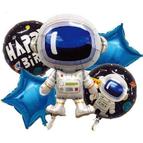 Astronaut Science Fiction Interstellar Model Outer Space Foil Helium Balloon Happy Birthday Party Decor Kids Boys Toys Supplies