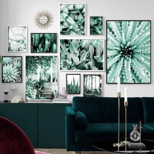 Wall Art Canvas Painting Cactus Aloe Leaf Tiger Piran Window Step Plants Nordic Posters And Prints Wall Pictures For Living Room
