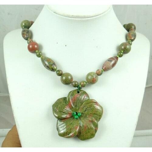 Natural stone Turquoises Quartz Crystal aventurine tiger eye flower pendant for diy Jewelry making necklace Accessories