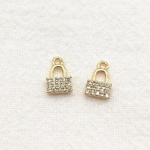 New Arrival! 9x6mm 30pcs 18kgp Gold Color Copper Cubic Zirconia Charm for Handmade Necklace Earring DIY Parts Jewelry Findings