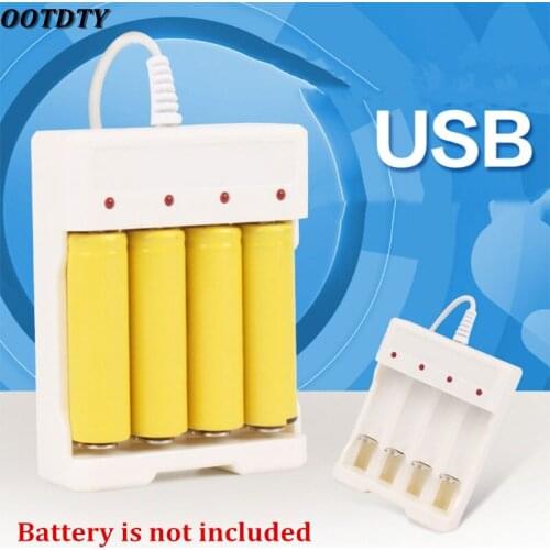 OOTDTY 1.2V Universal Smart 4-Slot AA/AAA Rechargeable Battery Charger Adapter USB Plug
