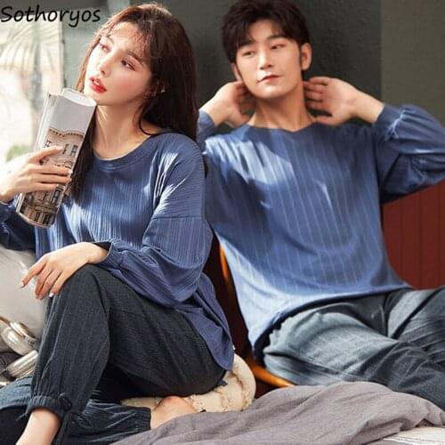 Women Pajama Sets Couple Homewear Leisure Fashion Chic O-neck Cartoon Letter Print Long Sleeve Spring New Breathable Soft Female